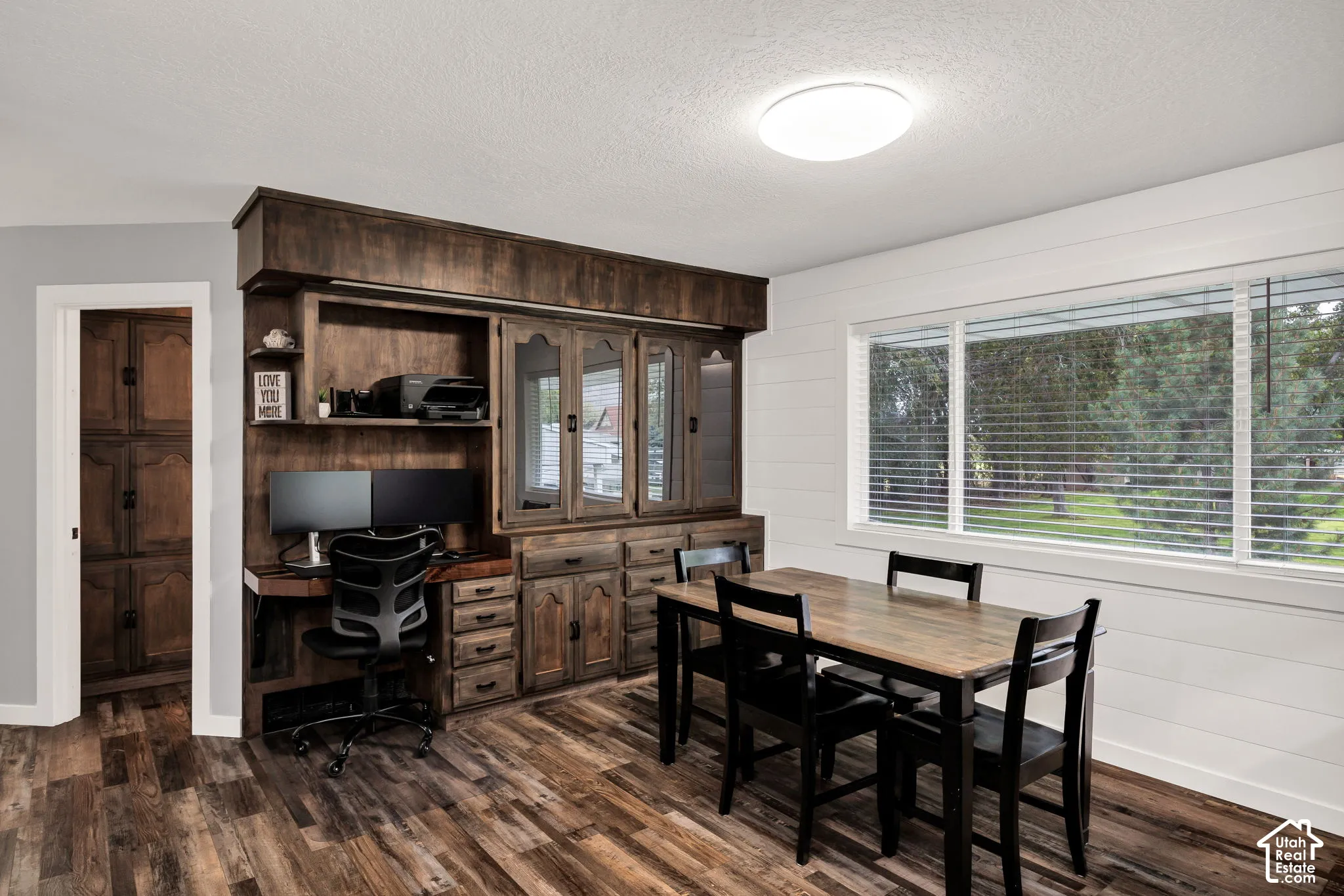 Wood-finish flooring throughout