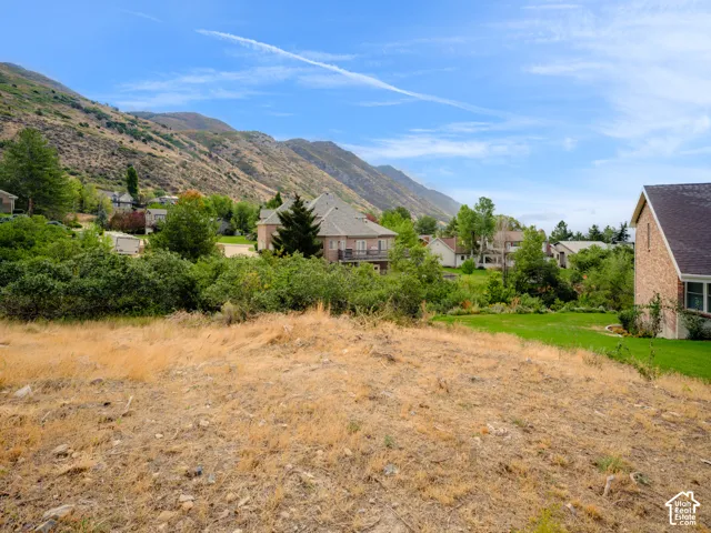 Expansive lot with mountain backdrop and established residential surroundings