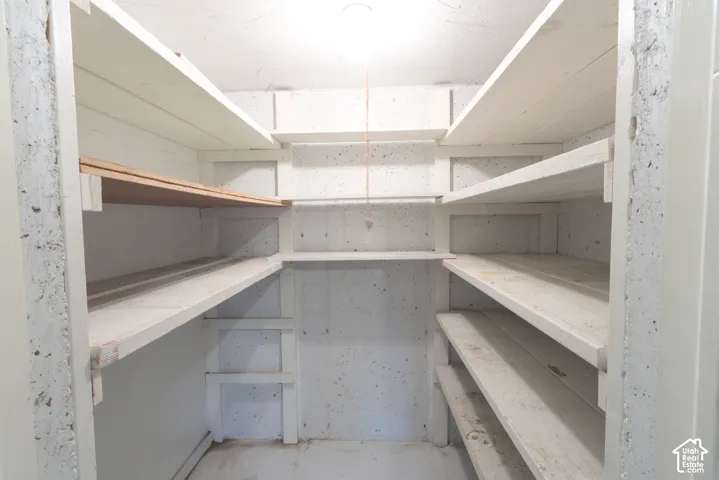 Built-in shelving providing ample storage
