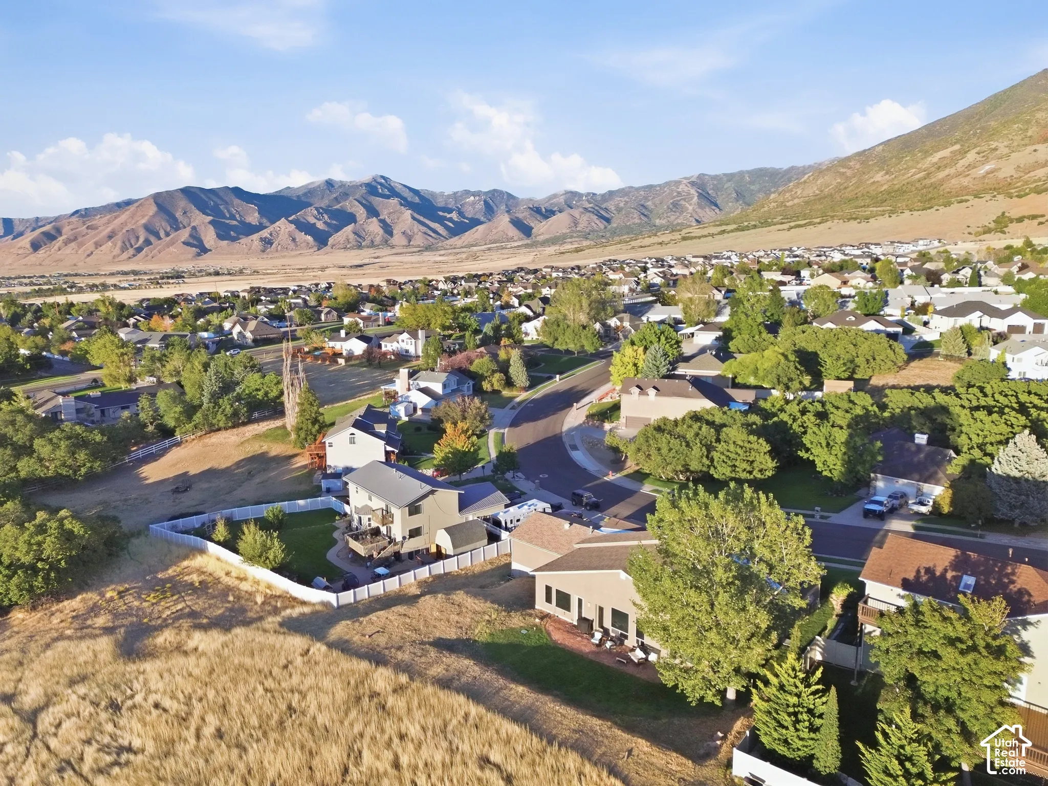 Residential neighborhood with a cul-de-sac