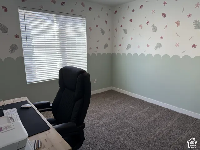 Window with horizontal blinds