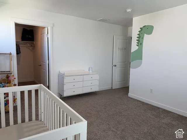 Wall-to-wall carpeting with light-toned walls