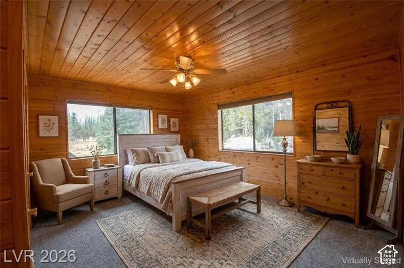 Wood-paneled walls and ceiling creating a cohesive interior