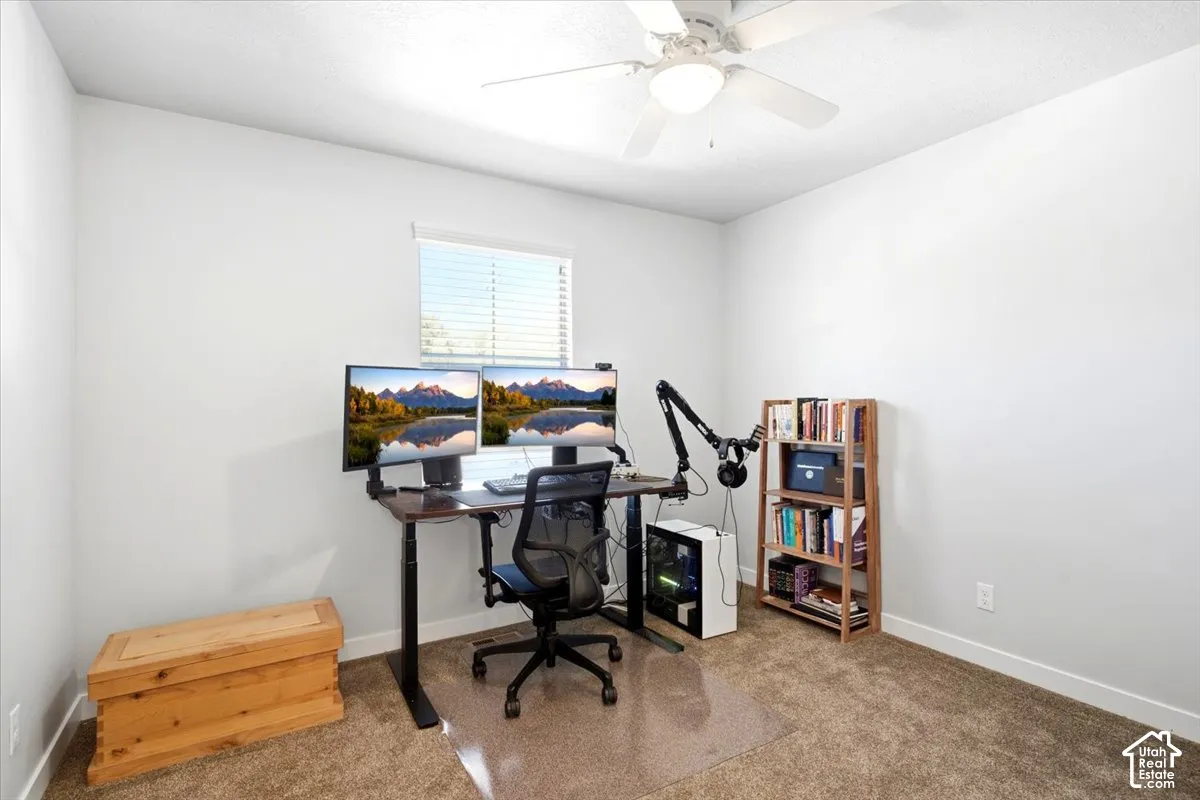 White walls with a single window featuring horizontal blinds