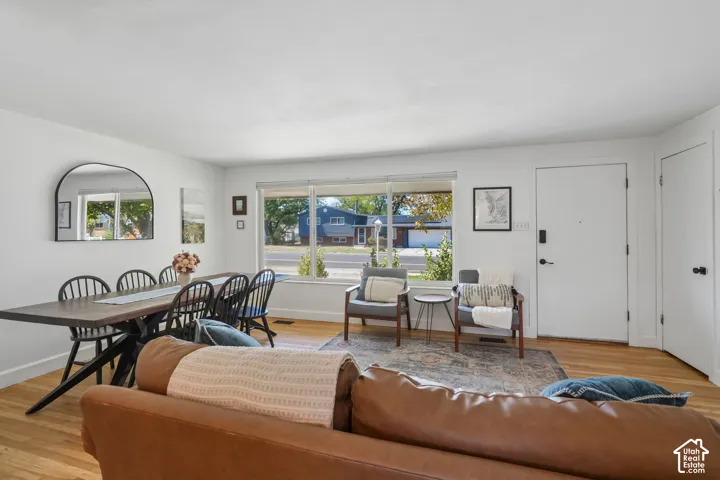 White walls with wood-finish flooring