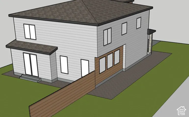 Architectural Rendering. Illustrating the exterior structure and property layout
