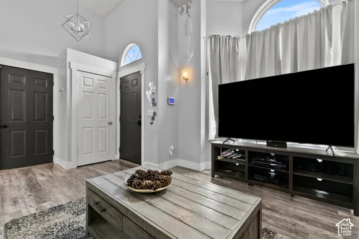 Wood-finish flooring throughout