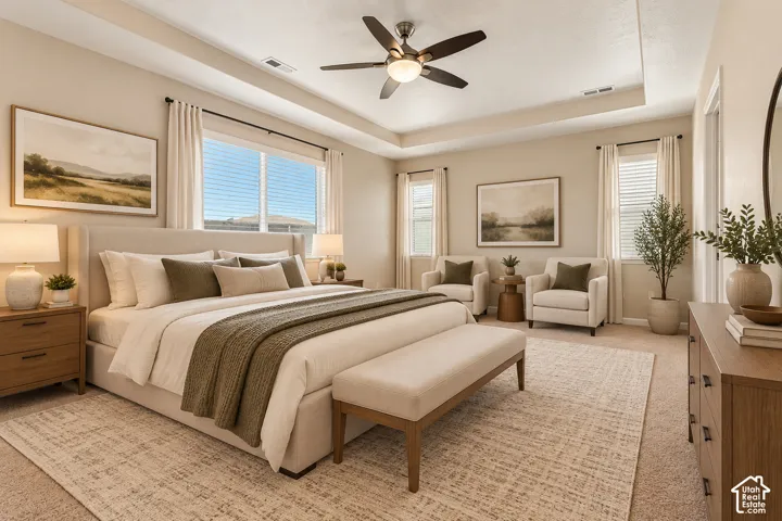 Virtually Staged Primary Bedroom