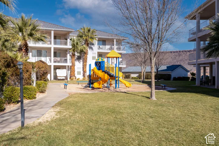 Community playground with multi-level structures, There are 3 more like it throughout the Resort.
