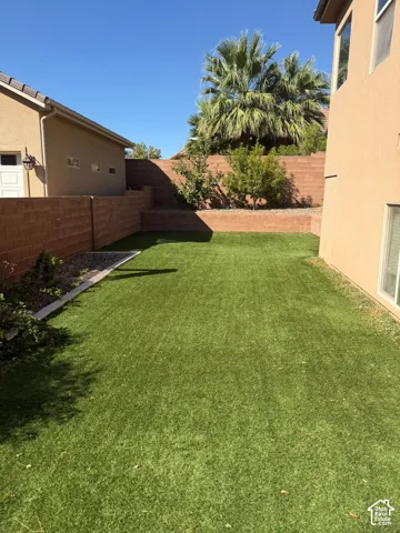 Expansive artificial turf lawn with tiered retaining walls