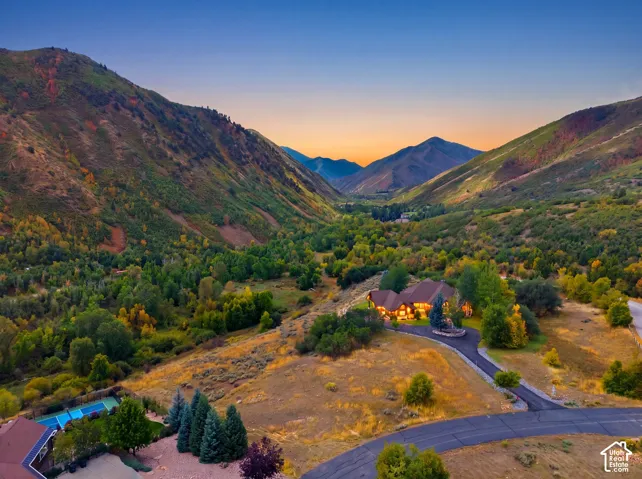 Mountain valley setting with a westward view
