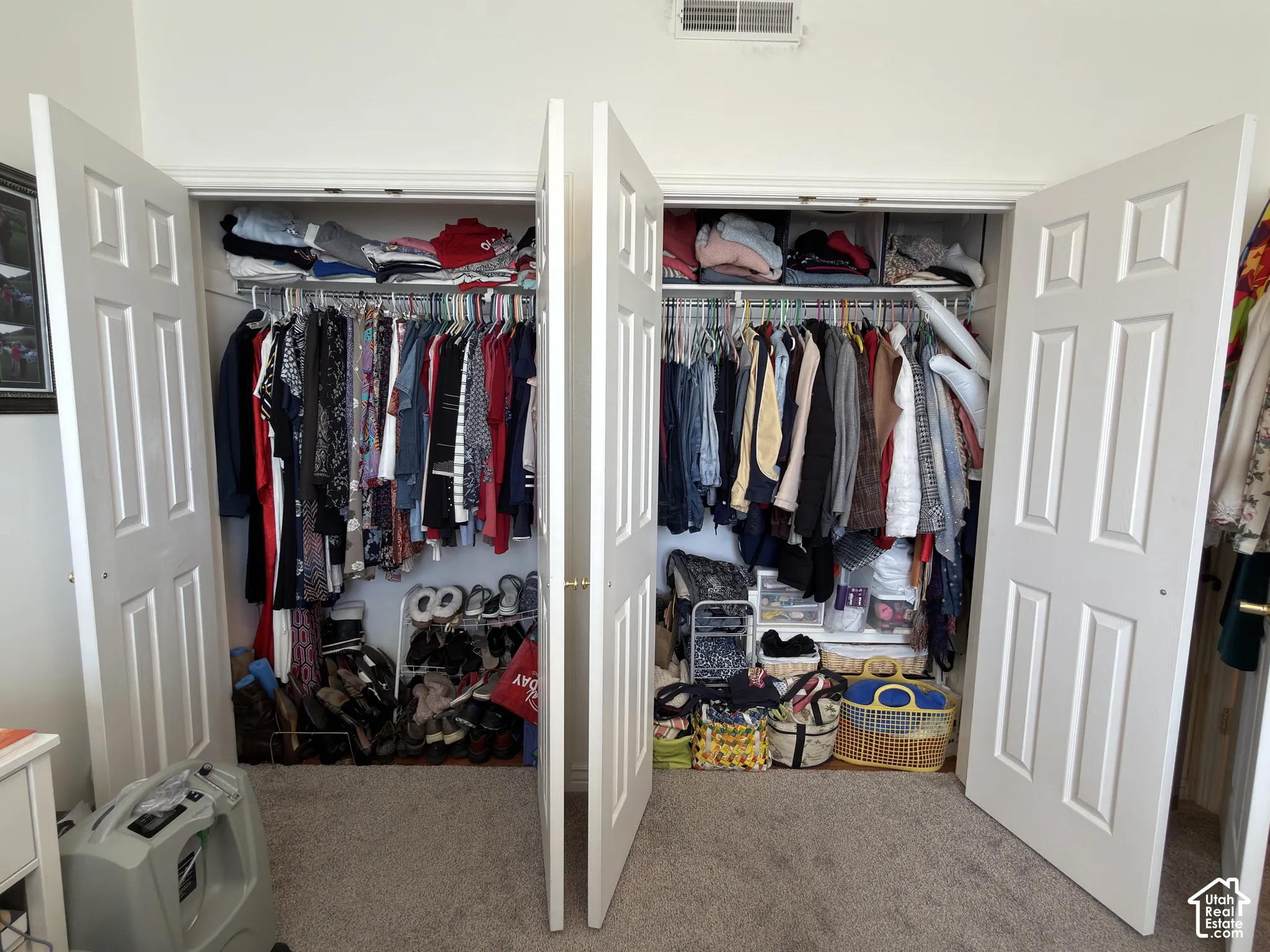Two large closets in the bedroom