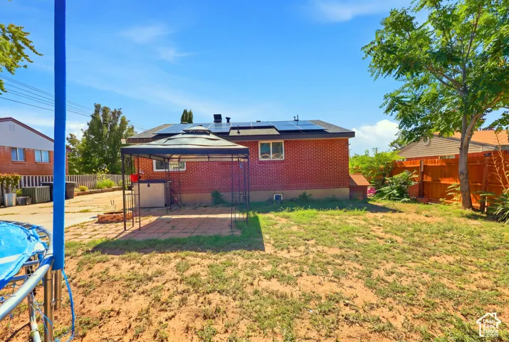 Brick exterior with multiple solar panels