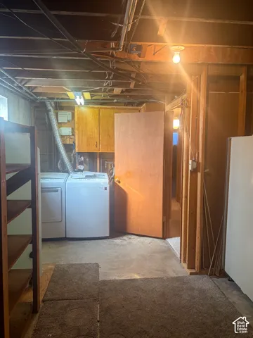 Laundry and storage in basement