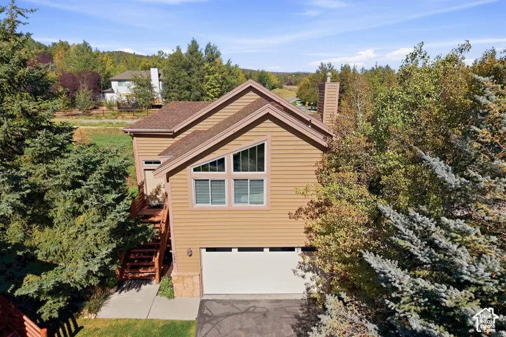 Multi-level dwelling with a two-car garage