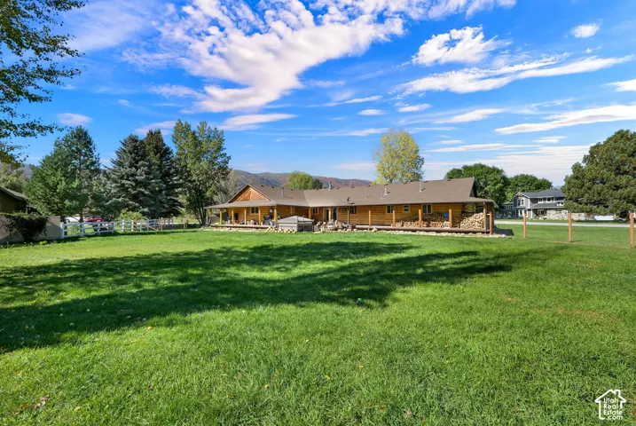 View of the back of the home from the .94 acre lot