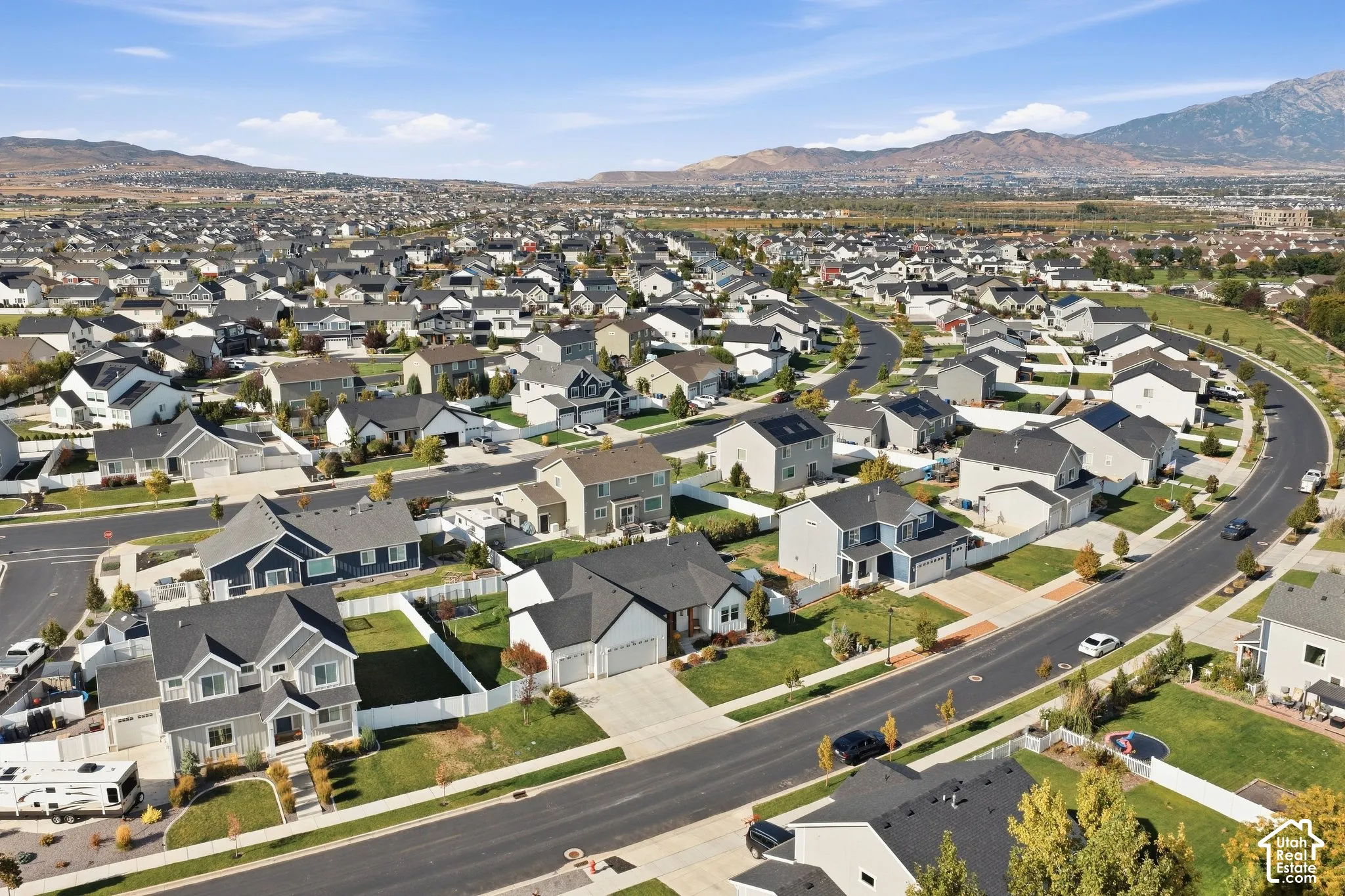 Residential neighborhood featuring paved streets and established landscaping