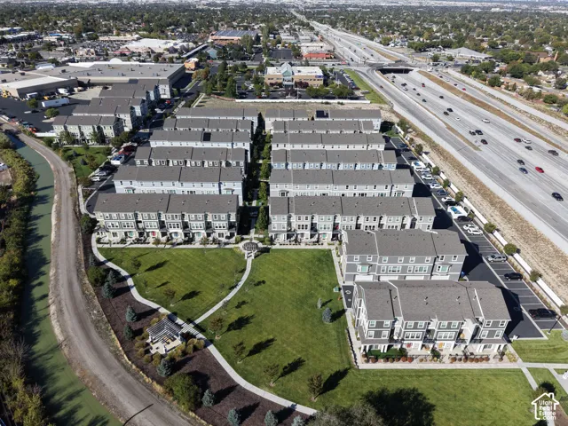 Townhome community featuring multi-level residences with attached garages