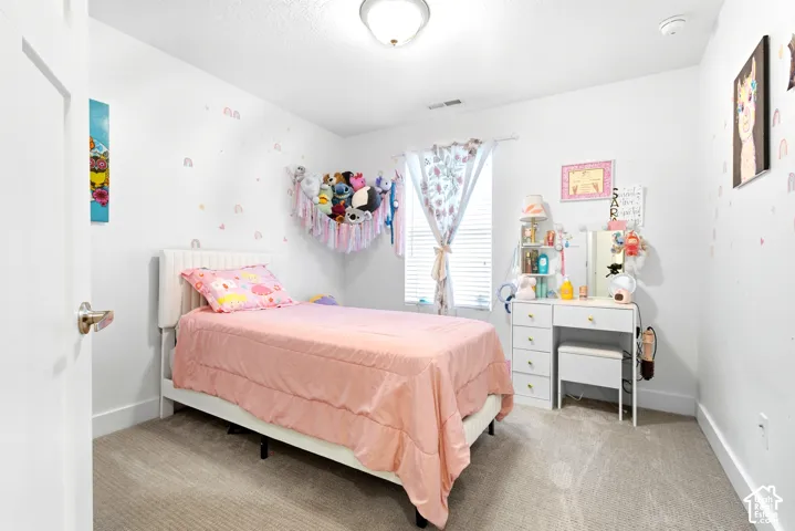 Wall-to-wall carpeting with a neutral finish