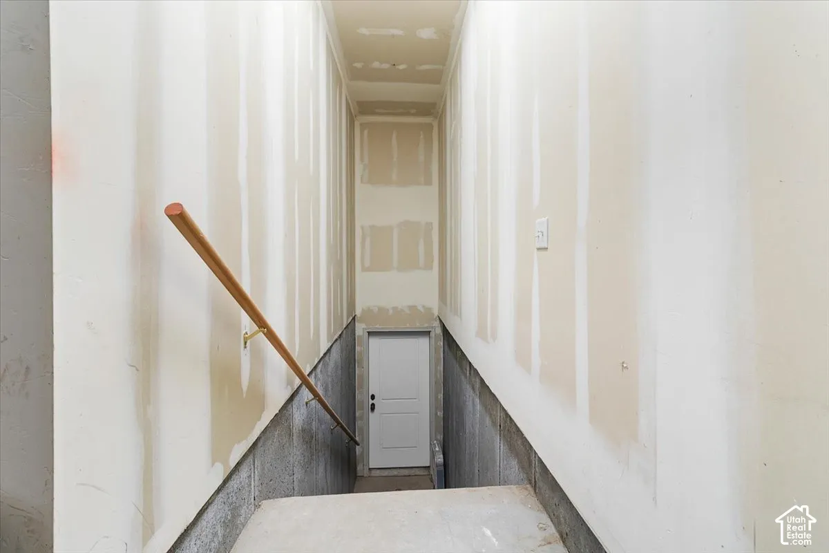 Basement entrance through the garage.