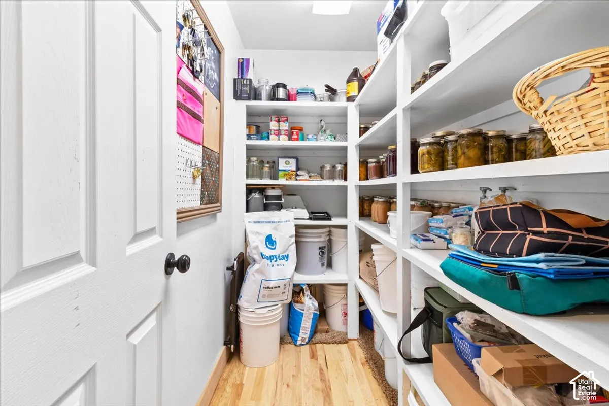 Awesome food storage are with built in shelving.