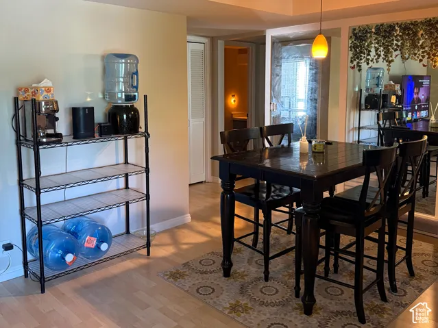 Wood-finish flooring throughout