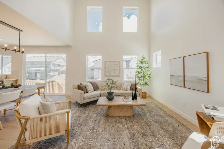 Vaulted ceiling with high windows