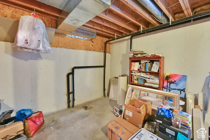 Unfinished Basement plumbed for wet area.