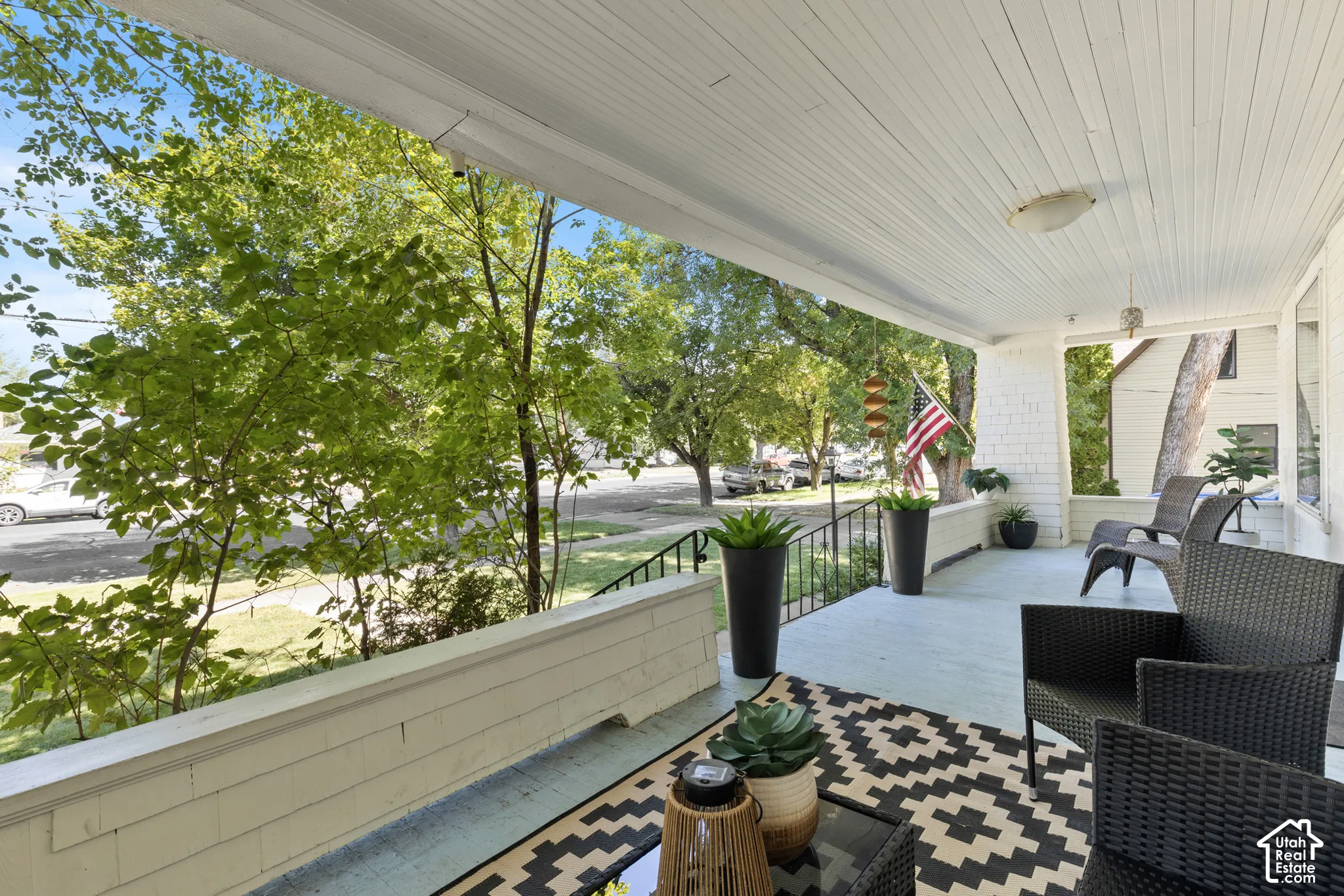 Shaded privacy & views from covered porch