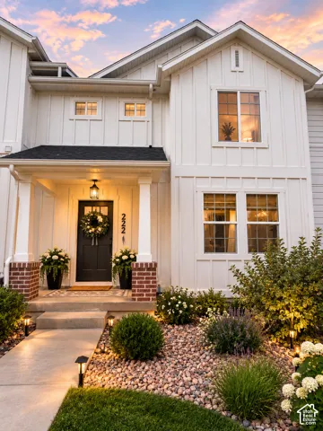 Board and batten exterior with multiple gables