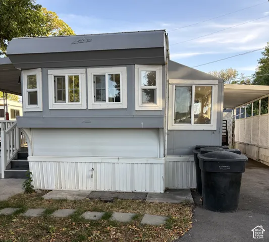 Gray exterior with white trim