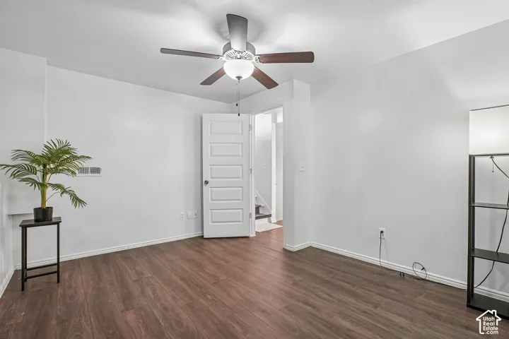 Wood-finish flooring throughout