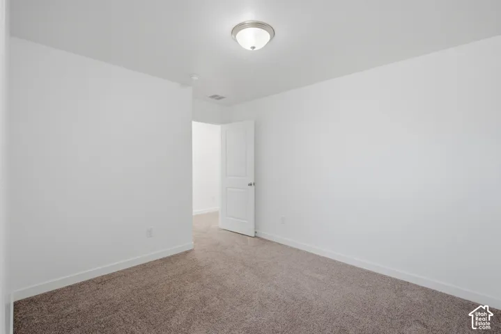 Neutral wall color complemented by carpeted flooring