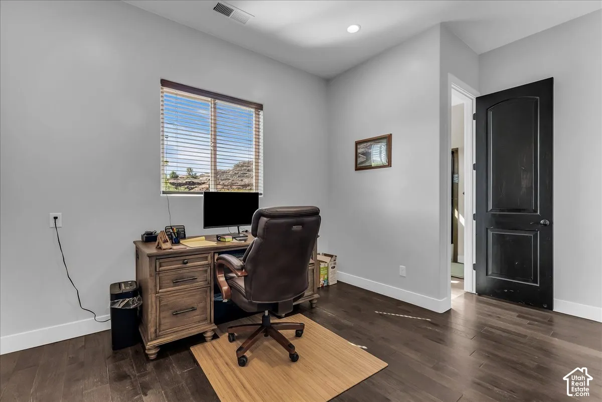 Wood-finish flooring with crisp white trim