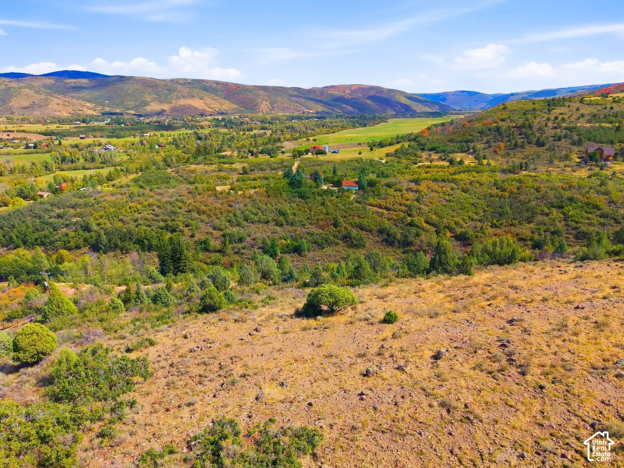 Expansive land parcel featuring natural vegetation and distant mountain ranges