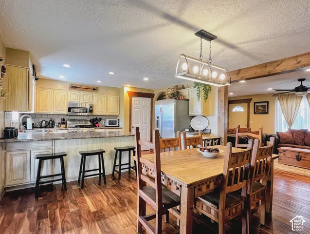Wood-finish flooring throughout