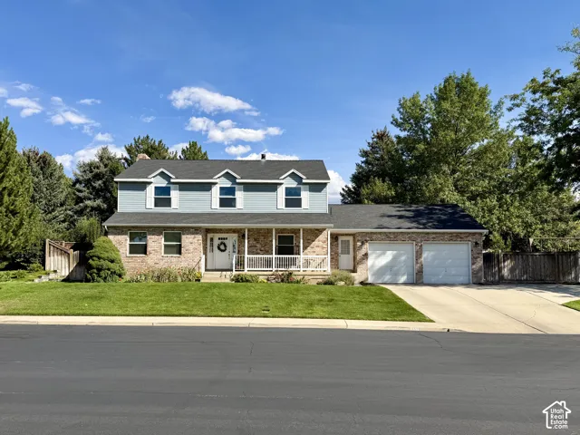 Two-story home with brick and siding exterior