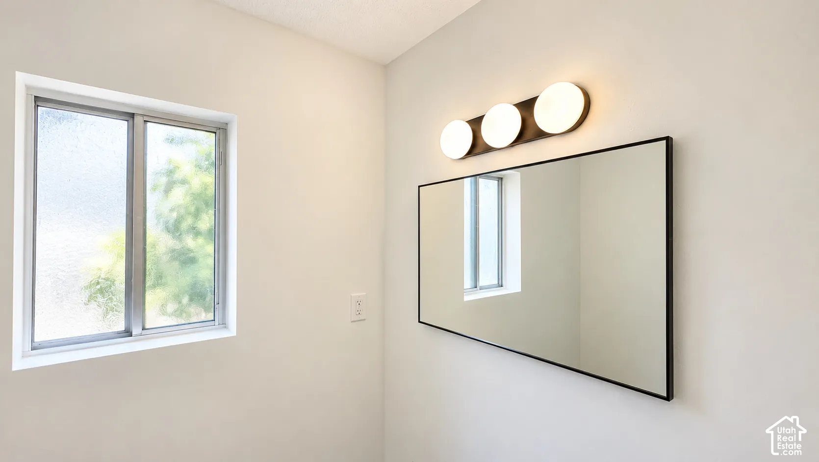 Rectangular window with white trim