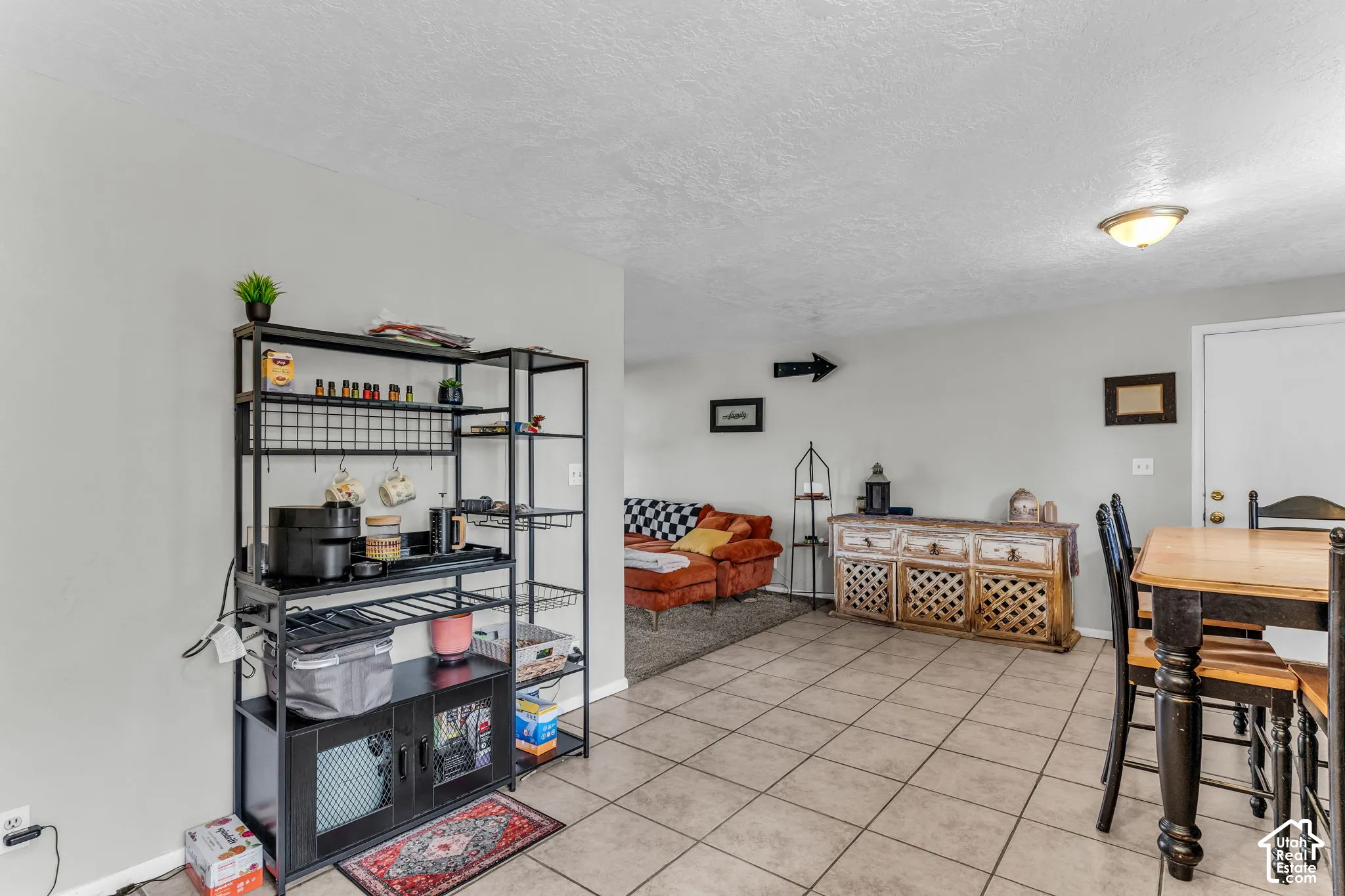 Tile flooring throughout the main living area