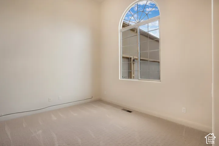 Arched transom window with grid detailing