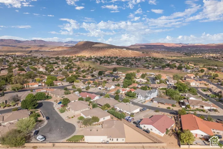 Suburban neighborhood with varied residential architecture