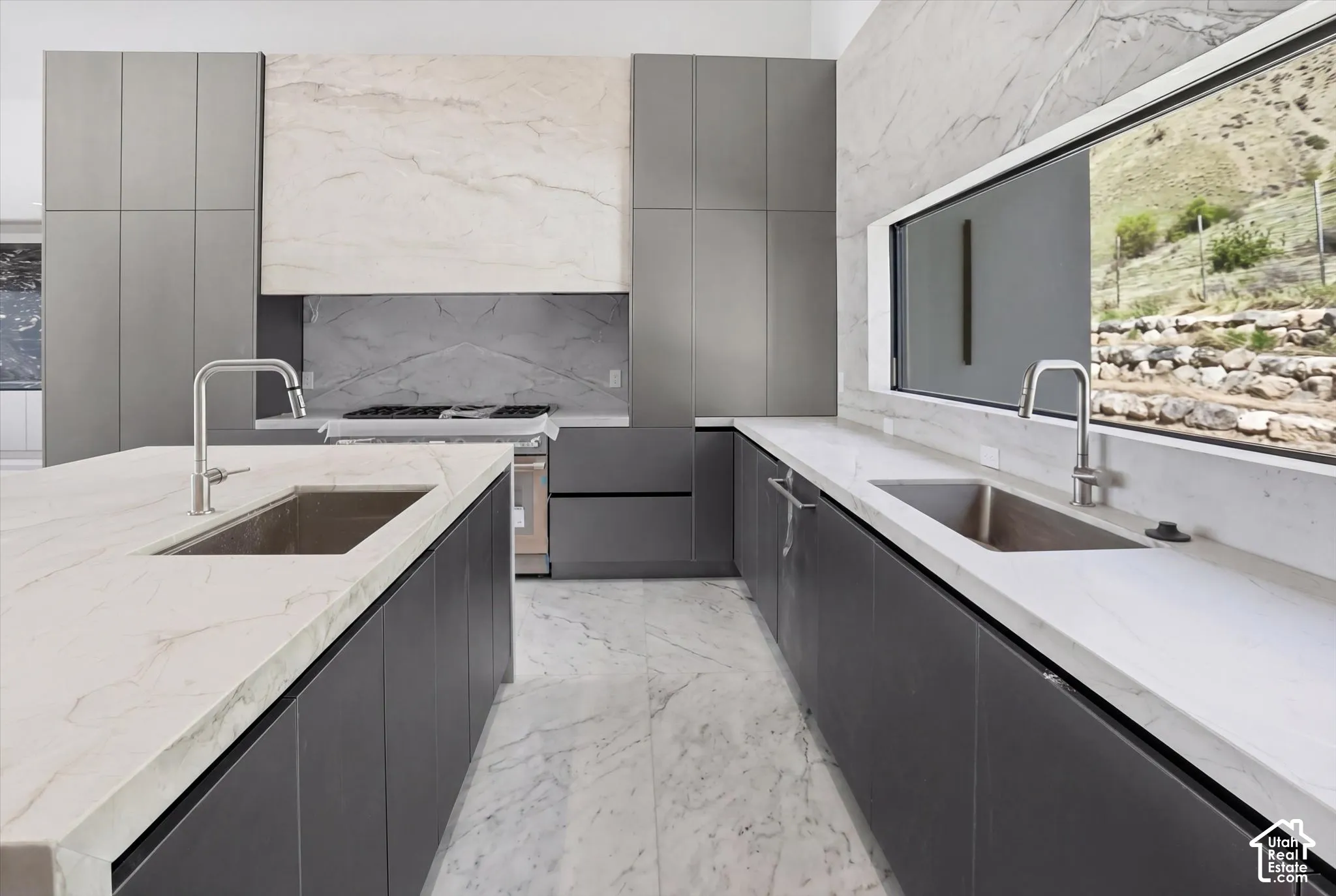 Double sinks in main residence kitchen