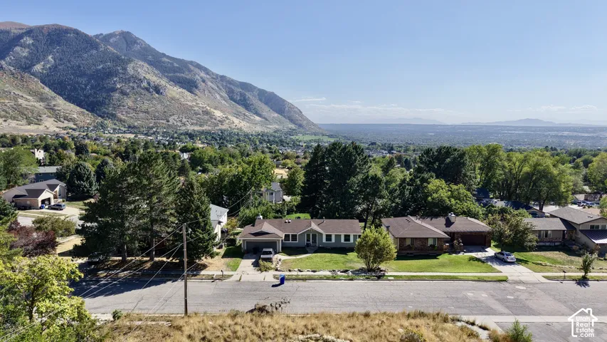 Mountain backdrop with expansive valley scenery