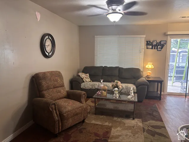Wood-finish flooring throughout