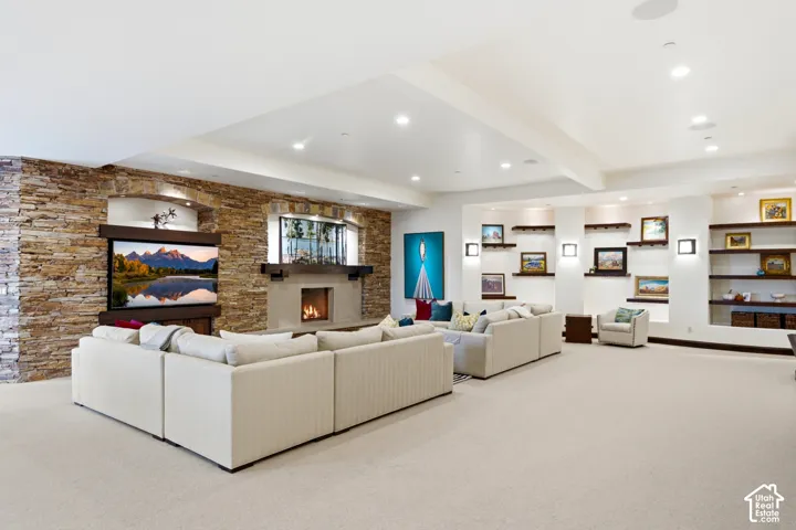 Massive space for entertaining, enjoying movies, games, or gathered around the fabulous bar area.