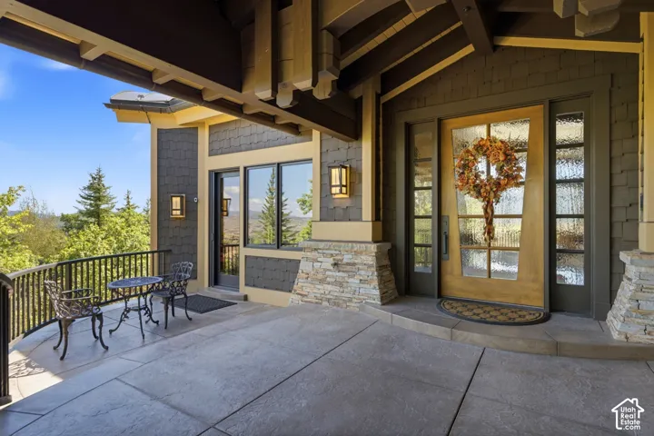 Front Courtyard overlooking Golf Course and Waterfall.