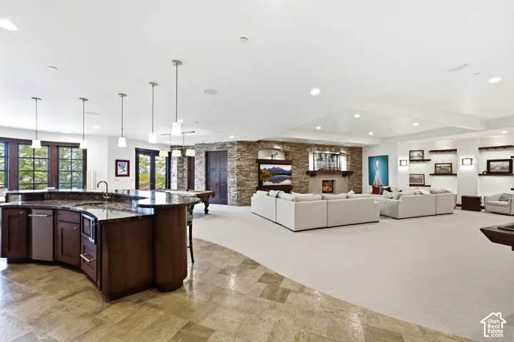Room for all the fun in this lower level Family Room.