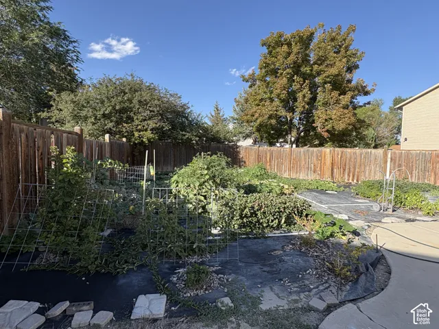 Privacy fencing enclosing a dedicated garden area