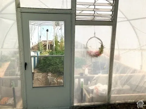 entrance to greenhouse