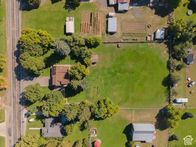 Expansive green spaces with mature trees and established garden plots